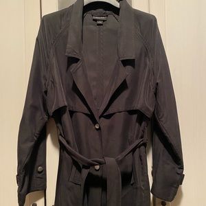 Monki black trench coat
